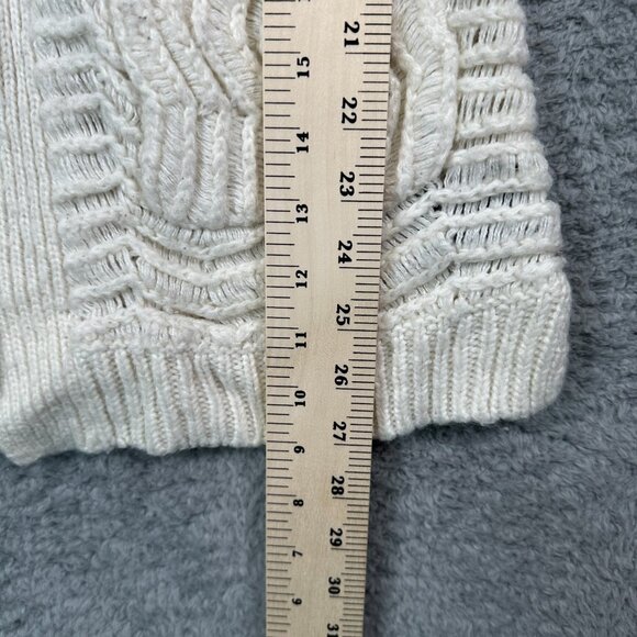 Mossimo Cardigan Cream Long Sleeve Open Front Fuzzy Knit Sweater - Picture 8 of 10